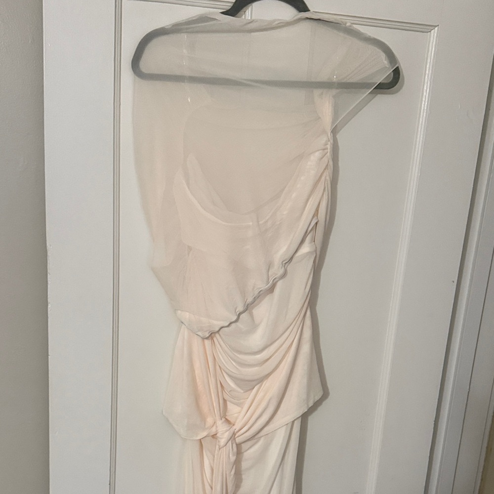 Showpo One Shoulder Cream Maxi Dress - Picture 5 of 7